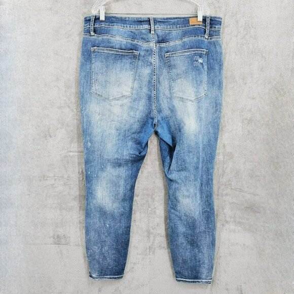 Judy Blue Jeans 22W Medium Wash Bleached Distressed Skinny Fit Stretch High Rise - Picture 13 of 14